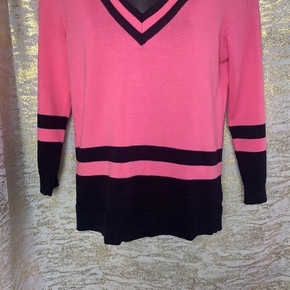 Lauren Active By Ralph Lauren Pink/Black 100% cotton Cricket Sweater Size S - Picture 4 of 11